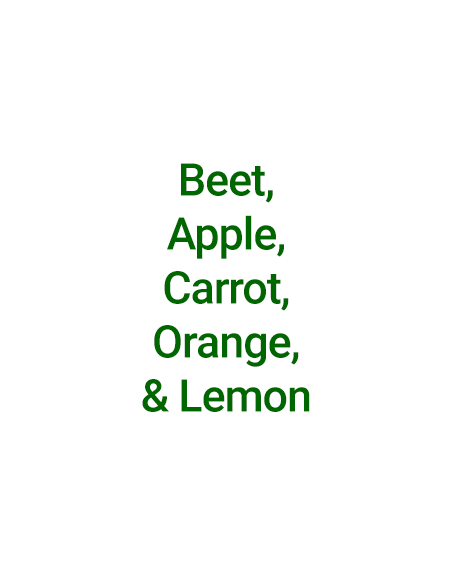 Ingredients in Simplicity Cold-Pressed Juice: Beet Physique—Beet, Apple, Carrot, Orange, & Lemon